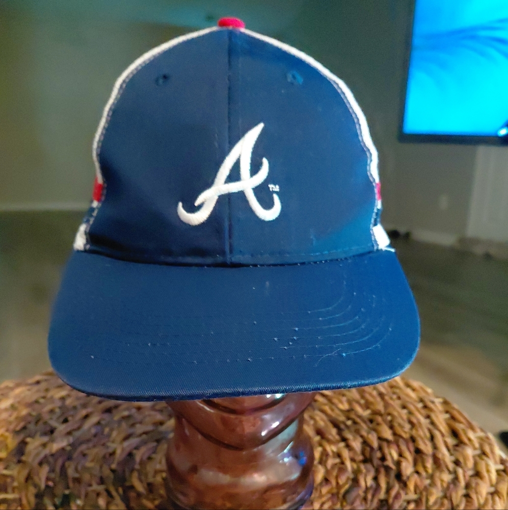 VTG Atlanta Braves MLB 2 Stripe Multicolor Meshback Snapback Hat Baseball Cap